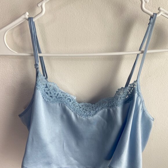 NWOT Skims Glacier Blue Bridal Silk Super Cropped Cami - Picture 10 of 11